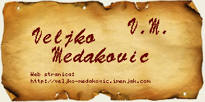 Veljko Medaković vizit kartica